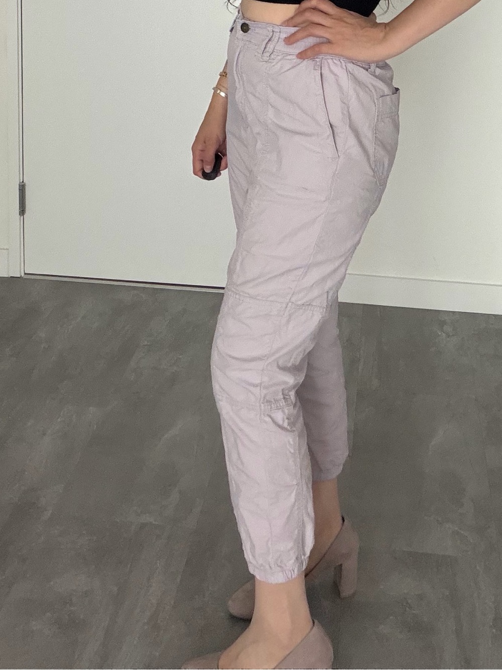 Arizona Jean Company Women's Cropped Utility Pants - Light Lavender